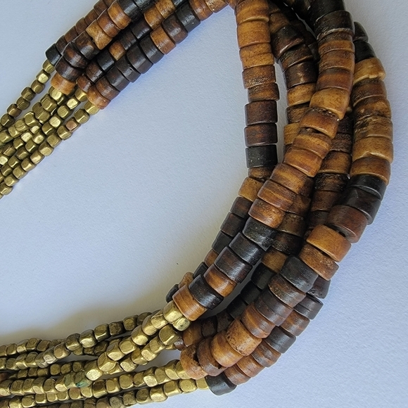 Multi Strand Mixed Media Necklace Made in India - Picture 9 of 14